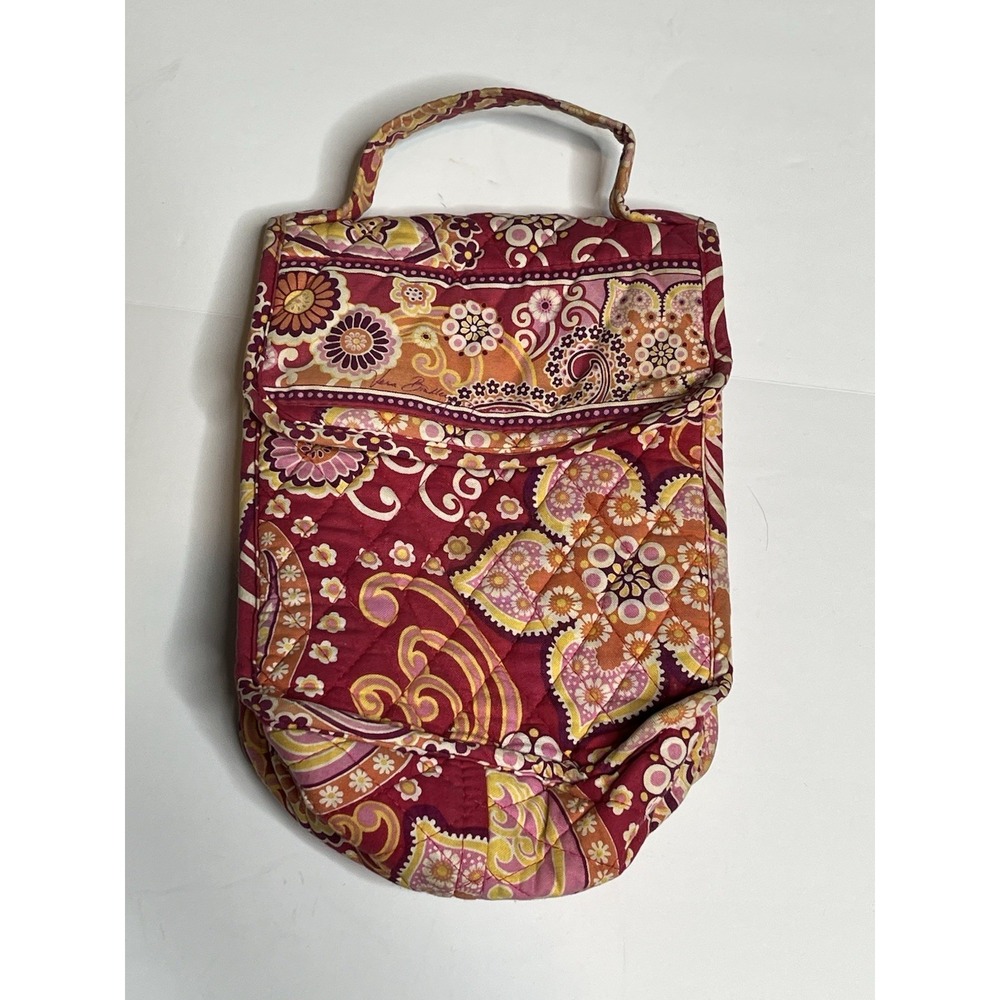 Vera Bradley Women's Raspberry Fizz Cotton Quilted Boho Makeup Bag